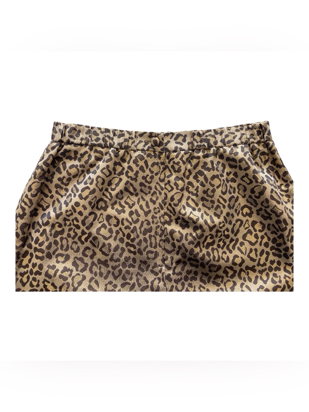 Leopard Print Midi Women's Skirt with Elastic Waist. 12 - Picture 4 of 10